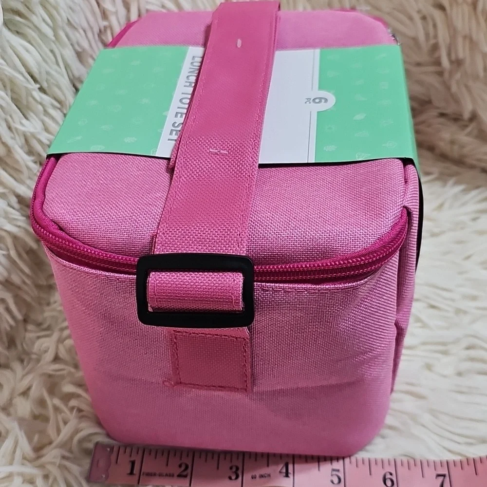 Pink Insulated Lunch Tote Set - Picture 6 of 7